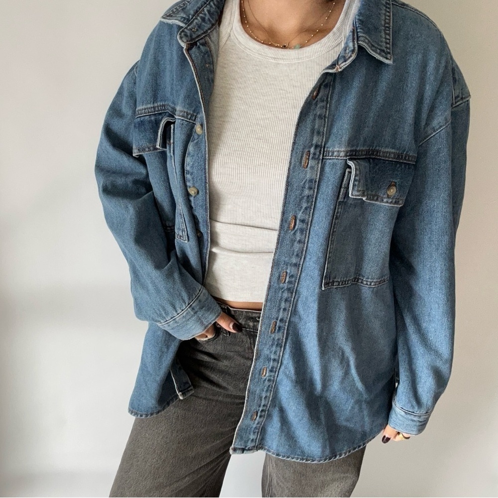 Vintage Oversized Denim Jacket Cotton